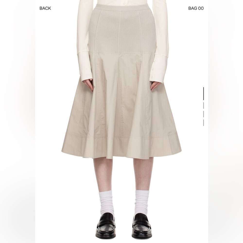 3.1 Phillip Lim Cream A-Line Midi Skirt